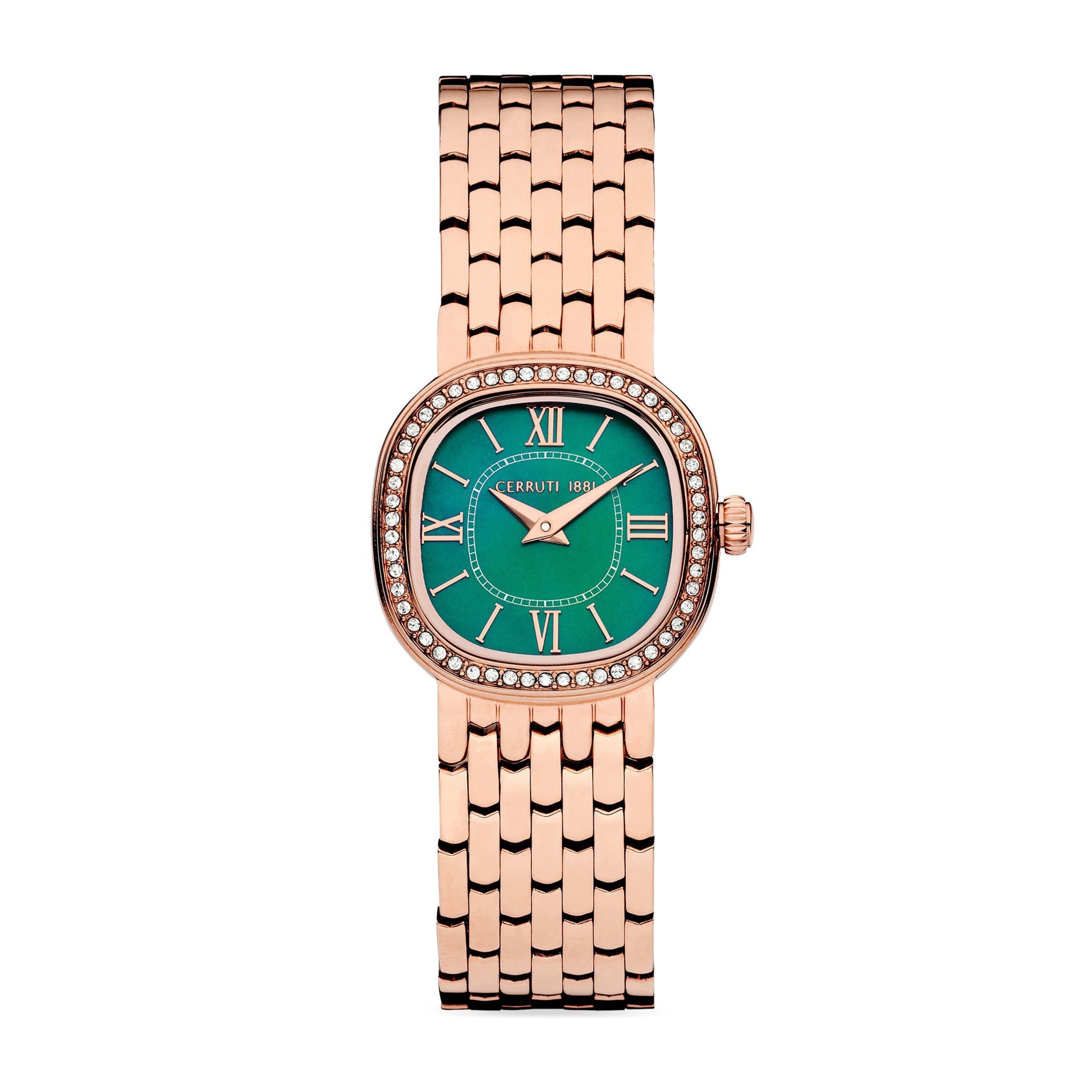 Montre Gresta verte et or rose
