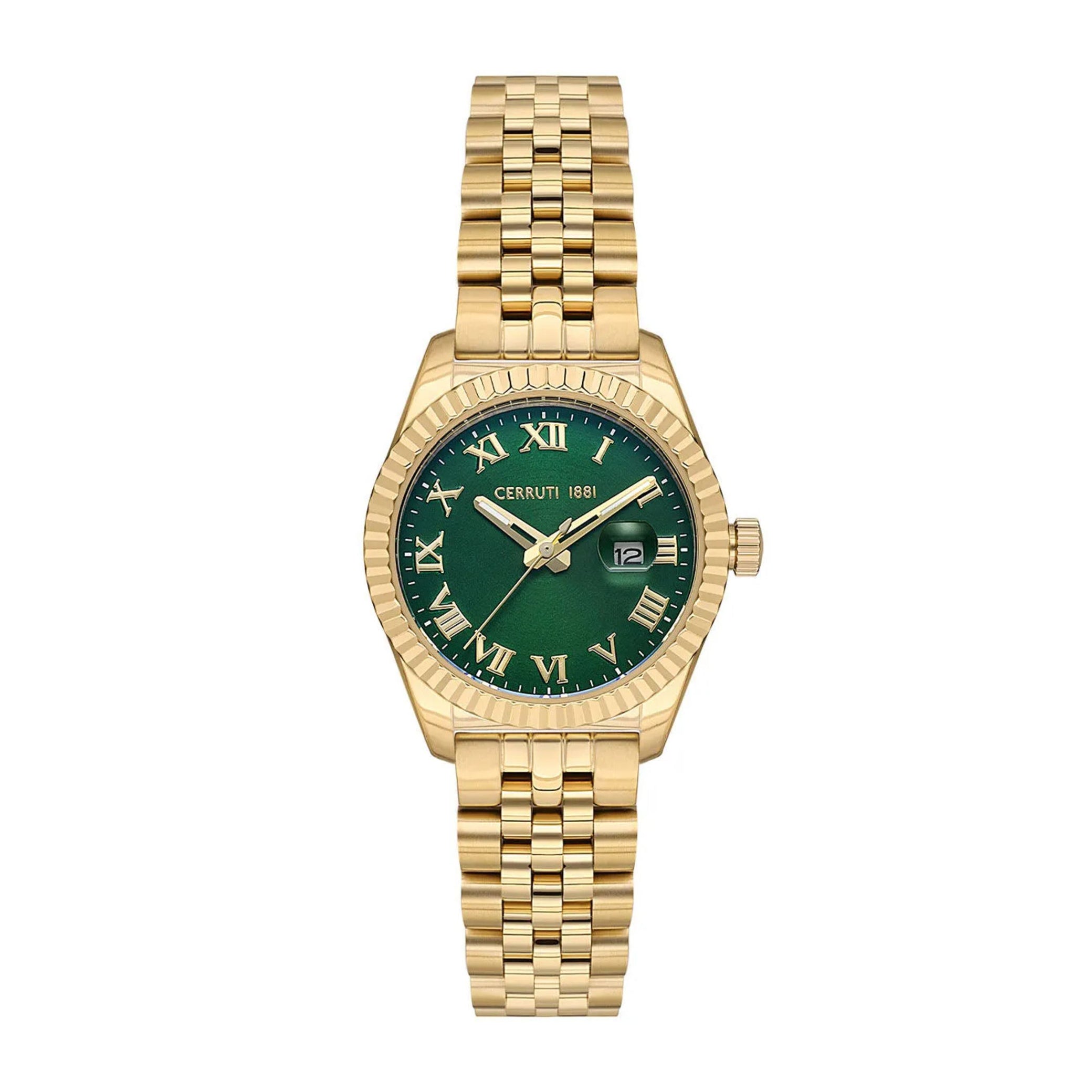 Date watch Baccio Green - Gold
