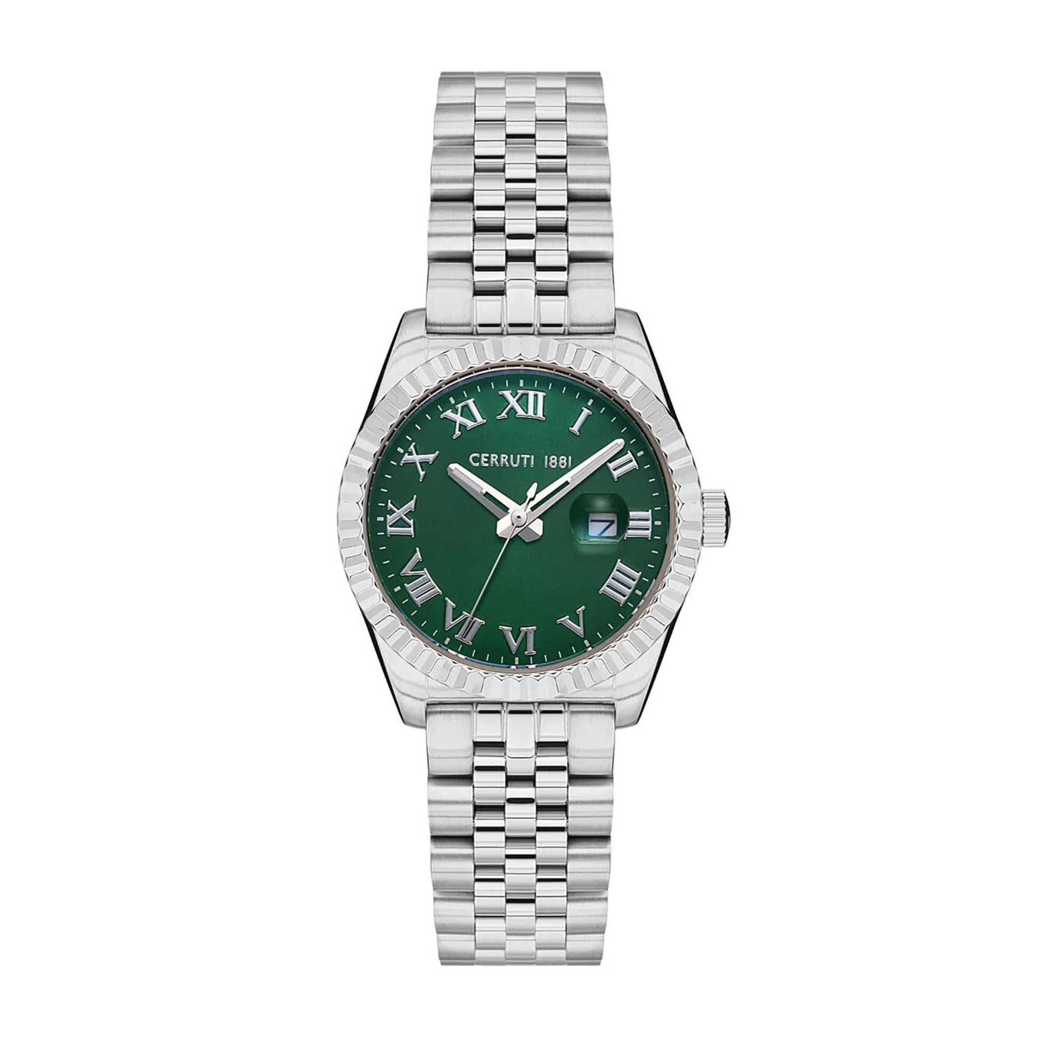 Date watch Baccio Green - Silver