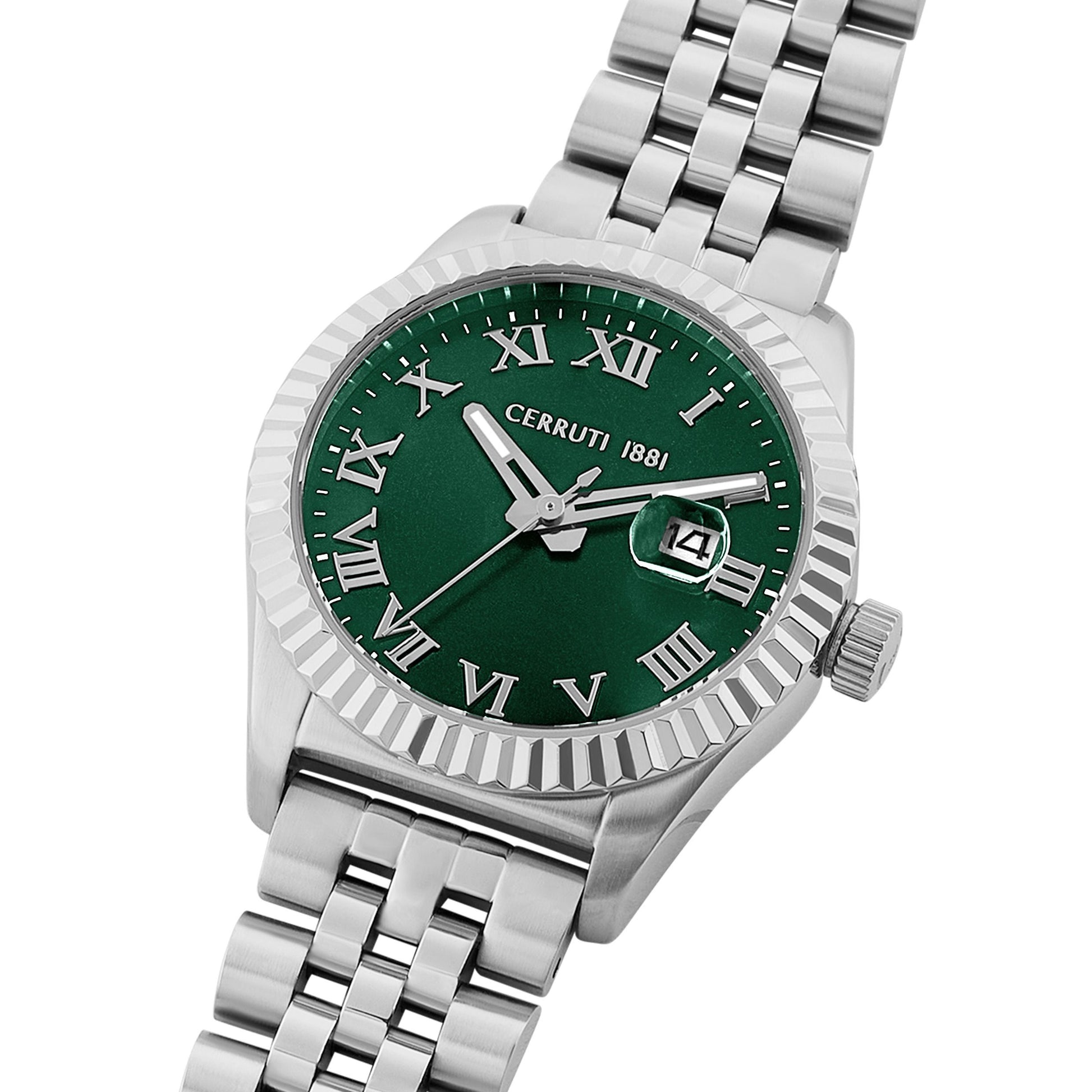 Date watch Baccio Green - Silver