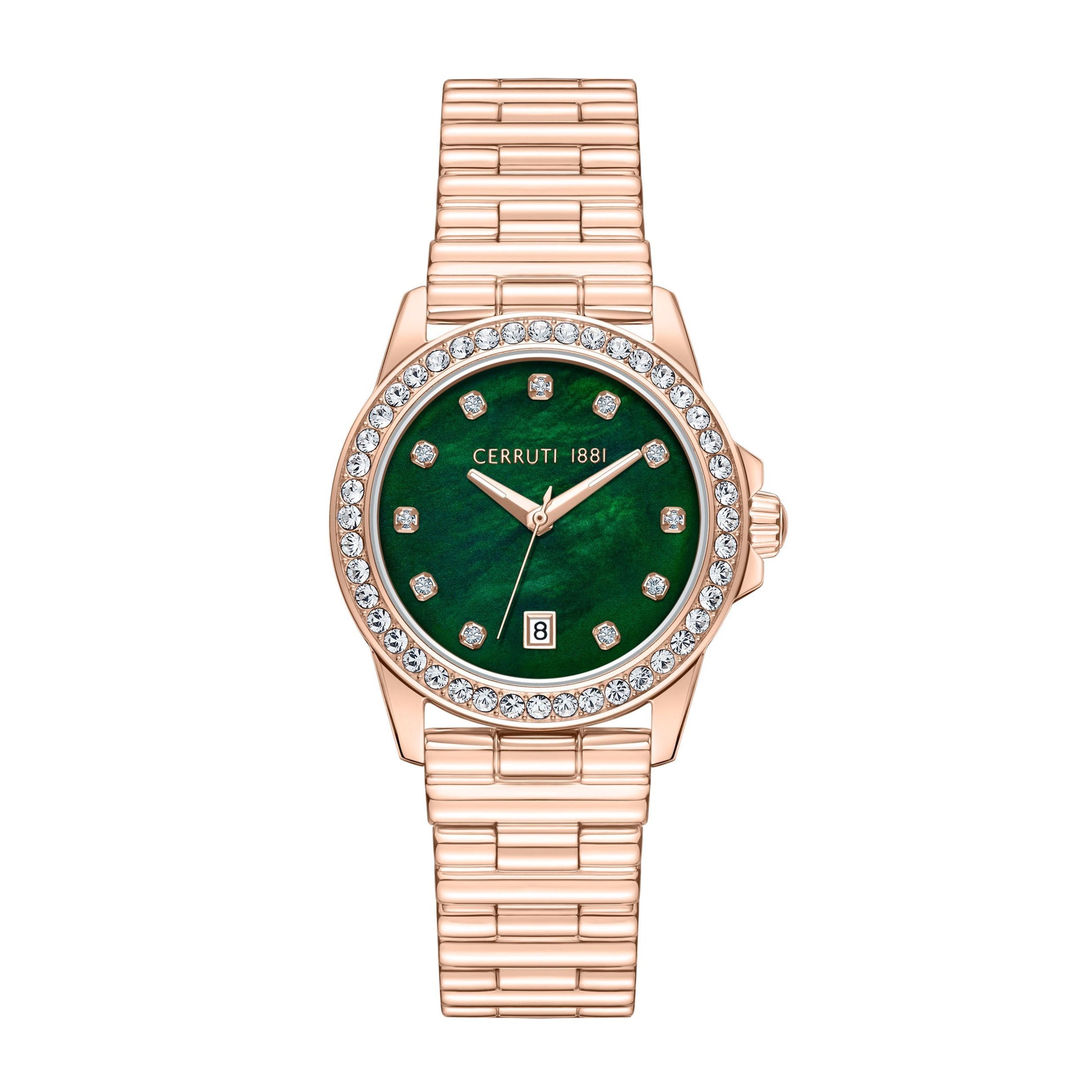 Date watch Turchino Green - Rose-gold