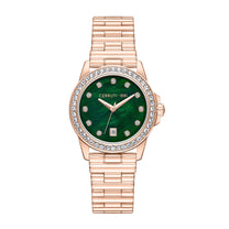 Date watch Turchino Green - Rose-gold