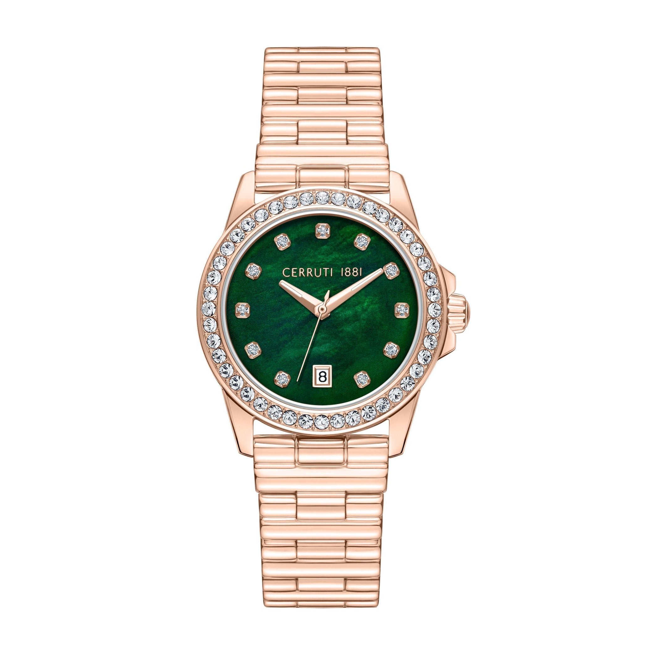 Date watch Turchino Green - Rose-gold