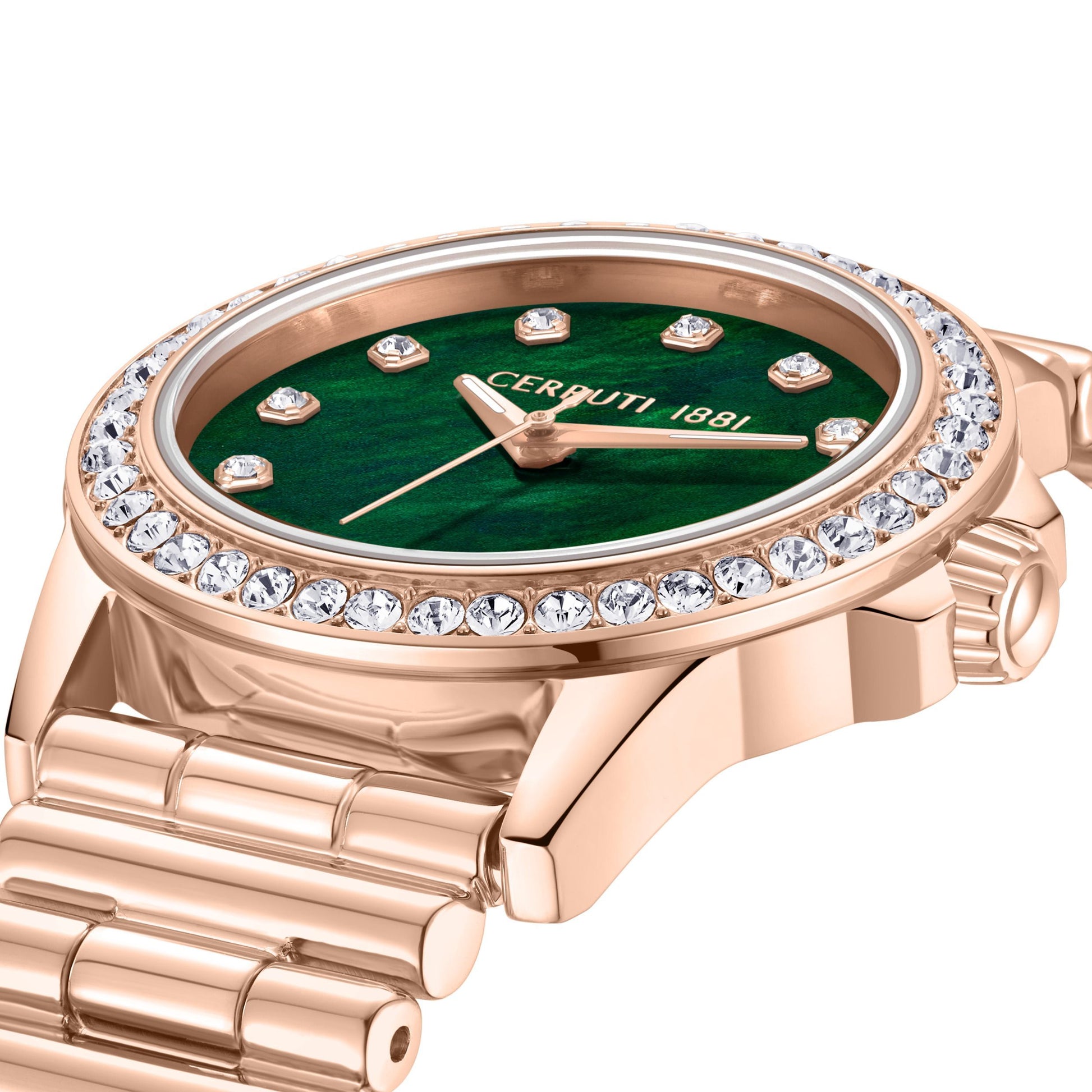 Date watch Turchino Green - Rose-gold