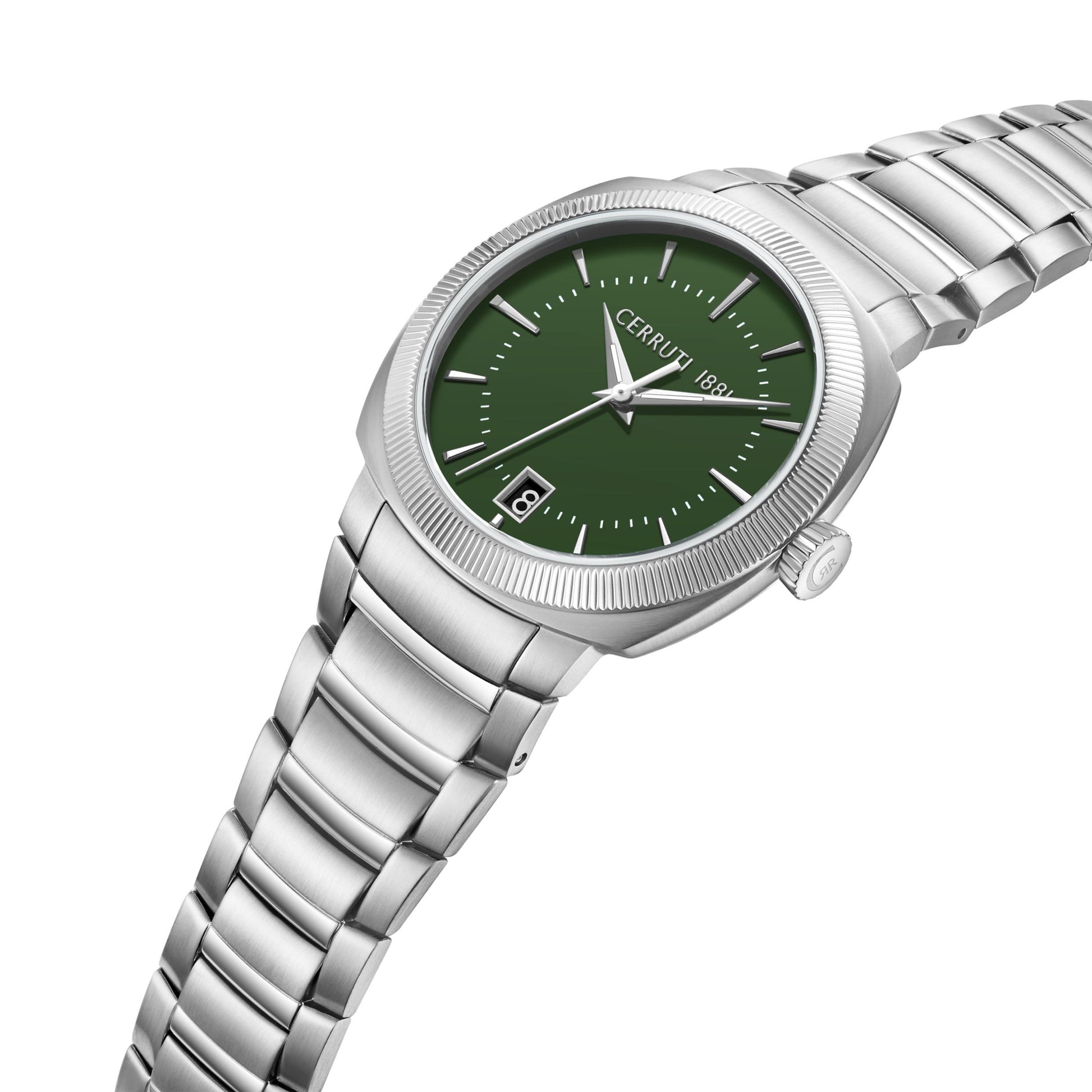 Date watch FORLI Silver Green