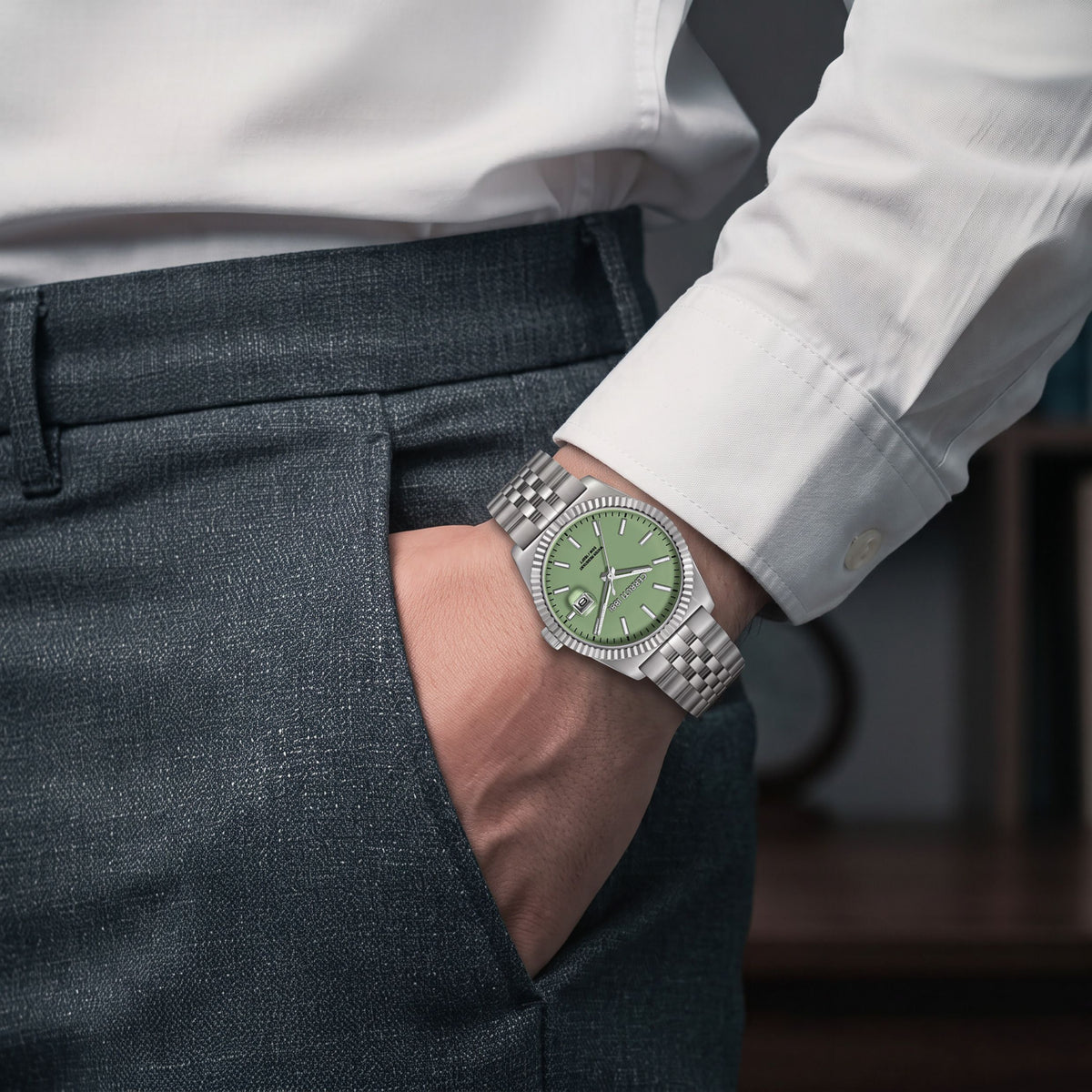 Montre de date Chienti verte