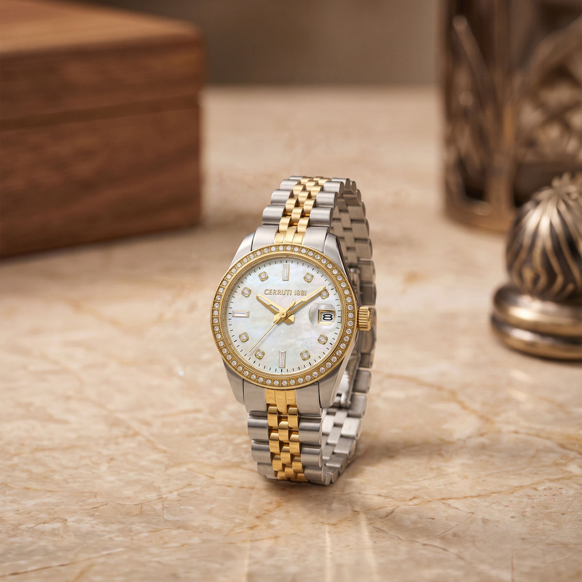 Montre Date Cerruti Watch Baccio Silver