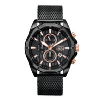Chronographe Melitello Noir et or rose