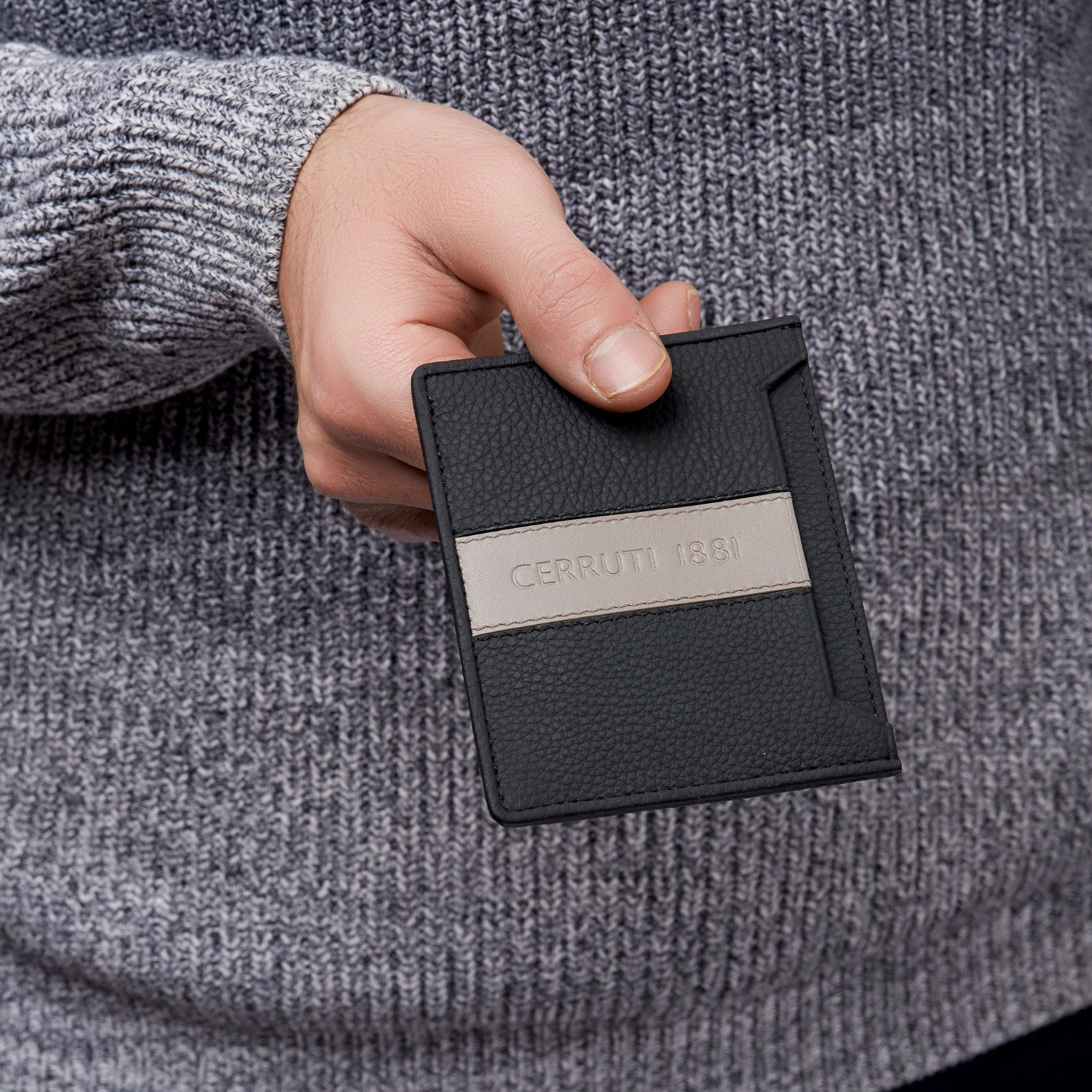 Card holder Delano Taupe &amp; Black