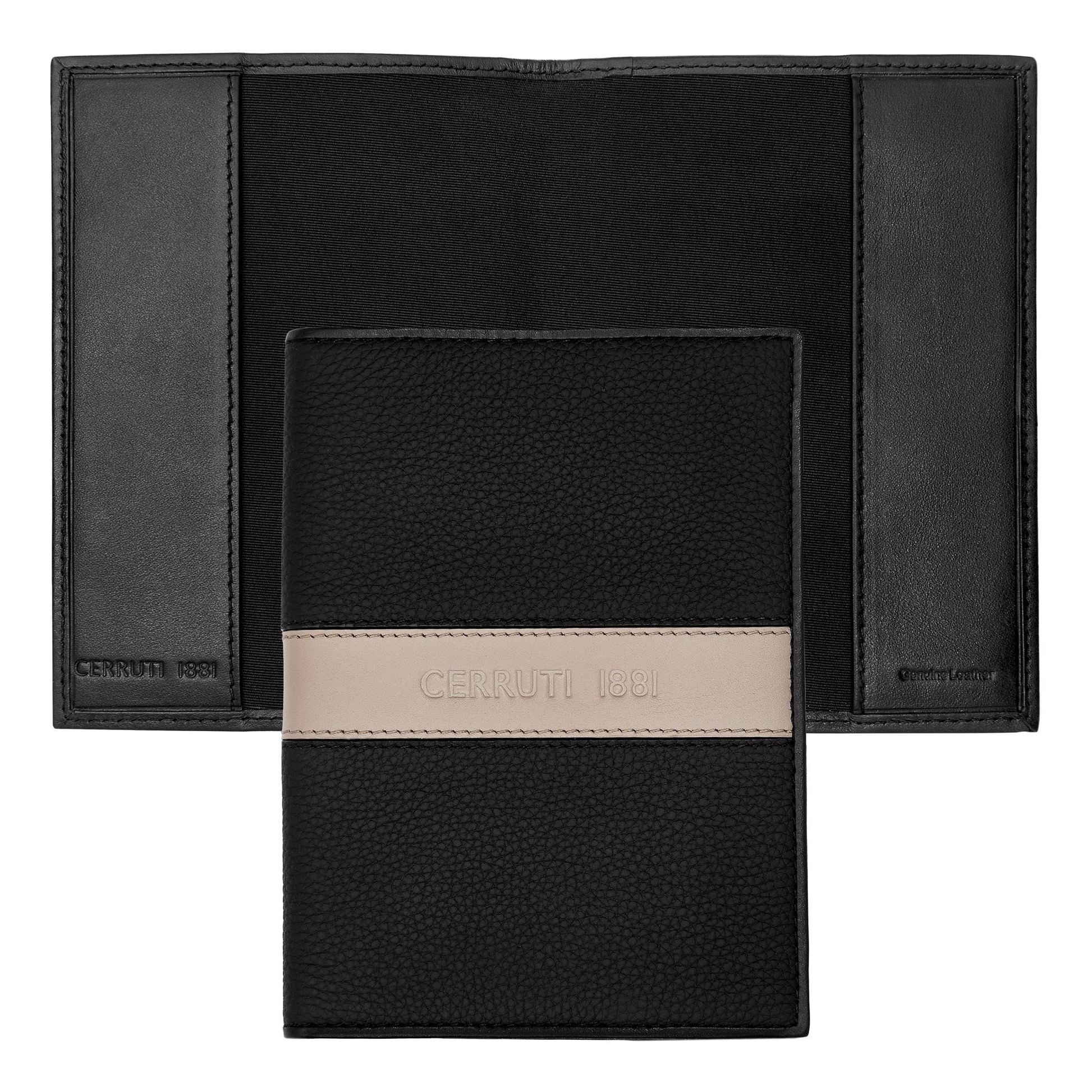 Passport holder Delano Taupe &amp; Black