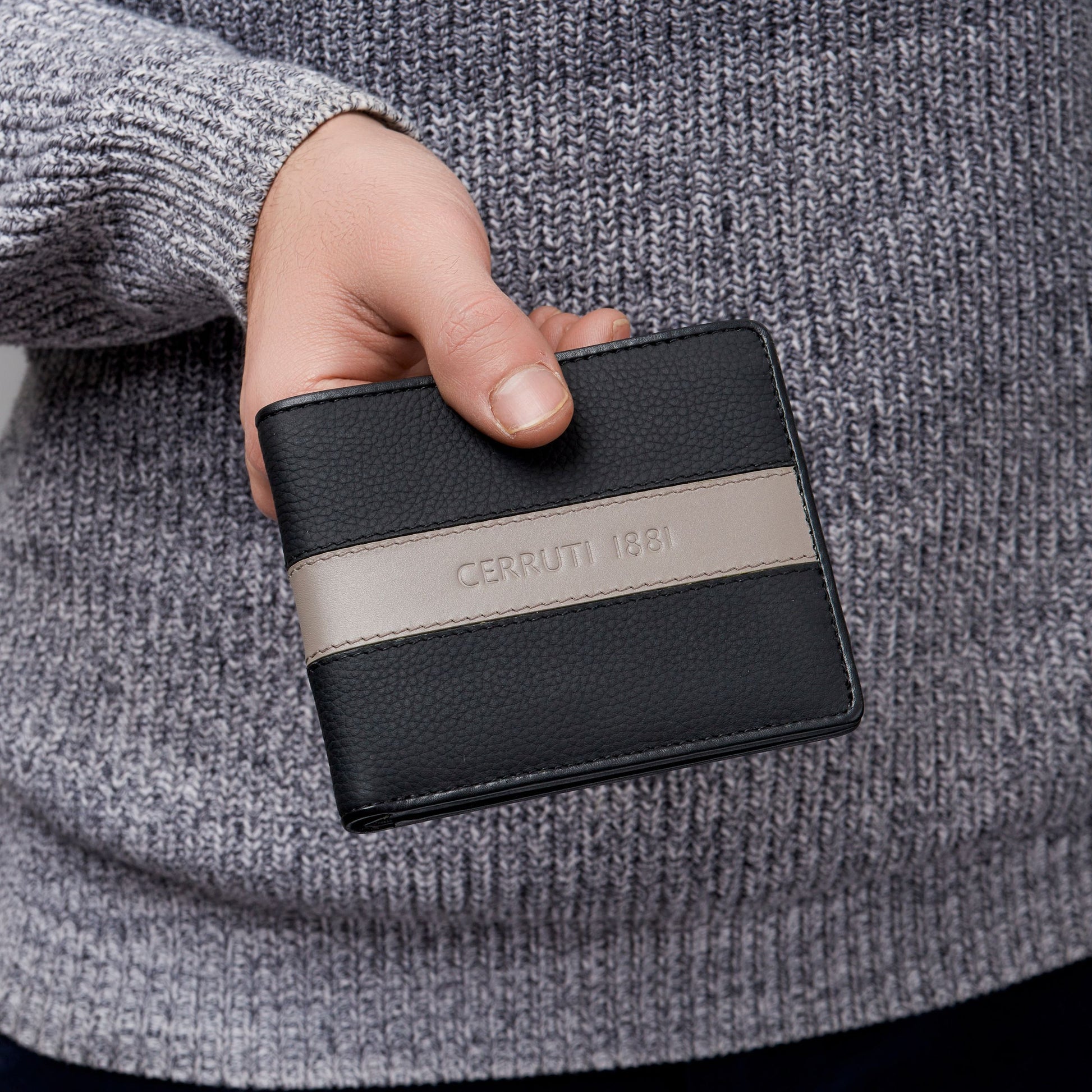 Card wallet Delano Taupe &amp; Black