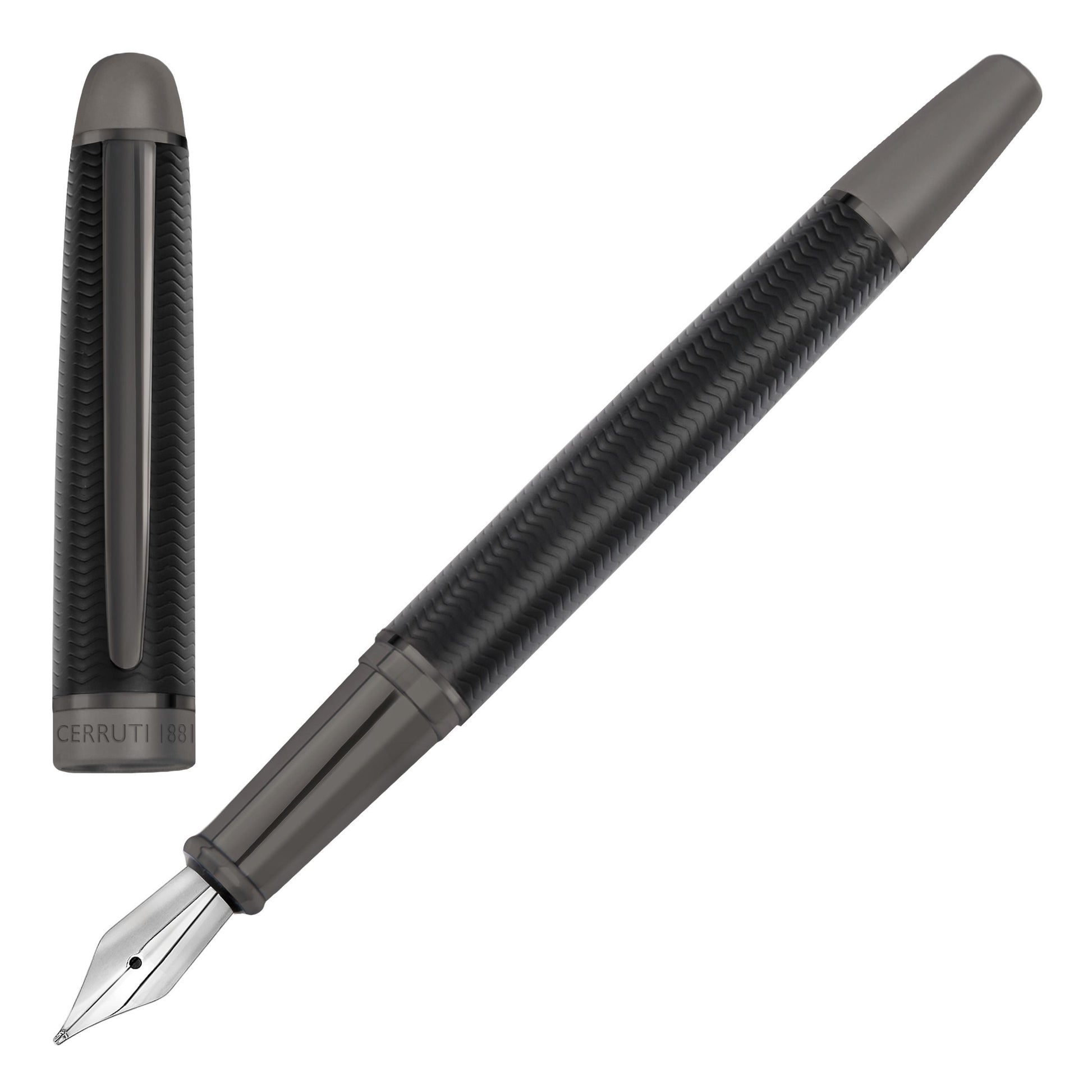 Stylo-plume Holborn noir et gris métallisé