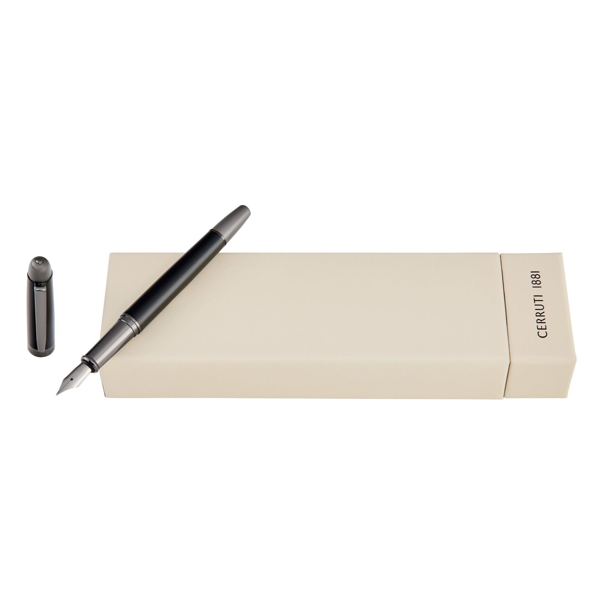 Stylo-plume Holborn noir et gris métallisé