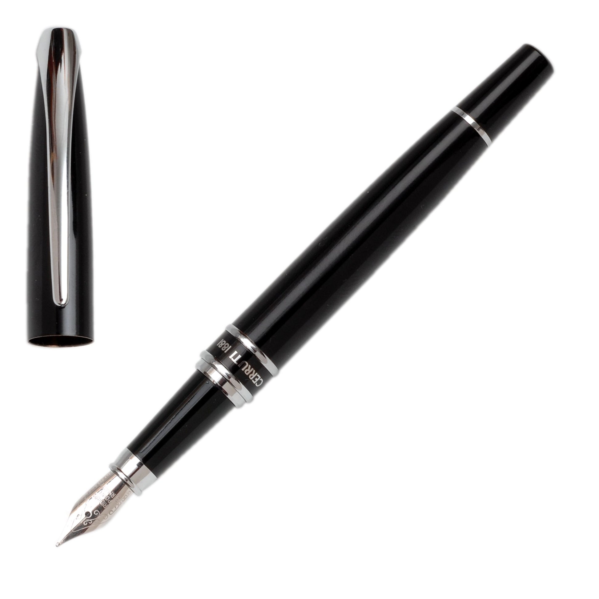 Stylo plume à agrafe argentée