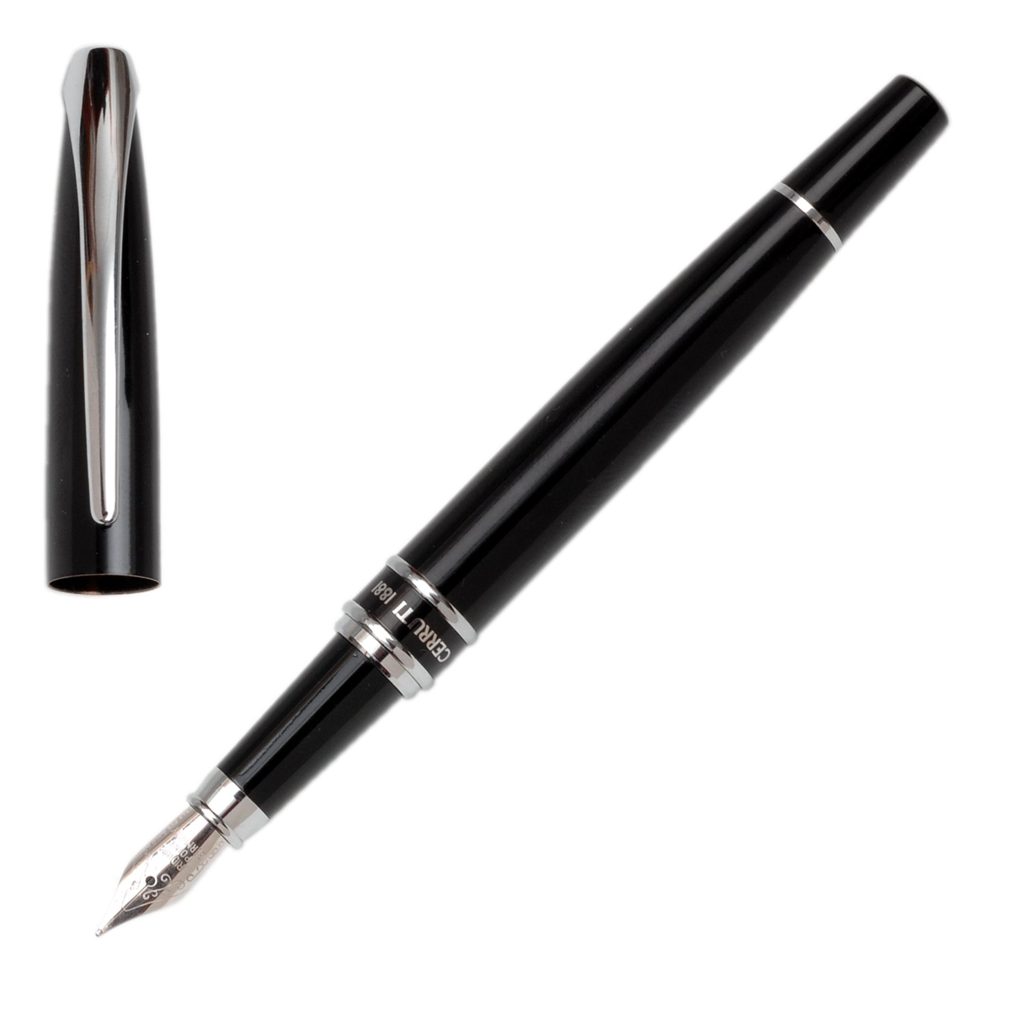 Stylo plume à agrafe argentée
