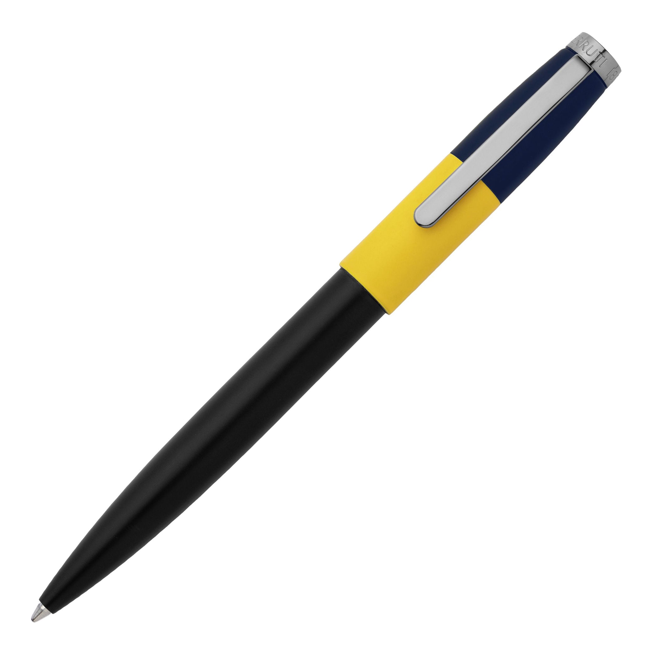 Stylo-bille Jaune brique Noir Bleu marine