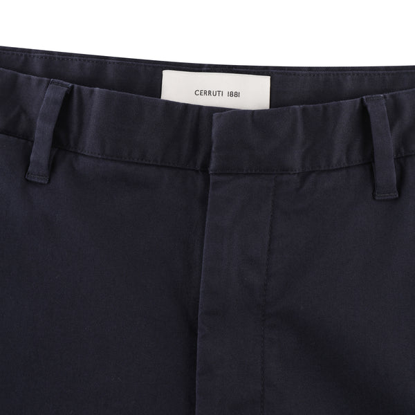 Straight-leg Cut Stretch-cotton Trousers