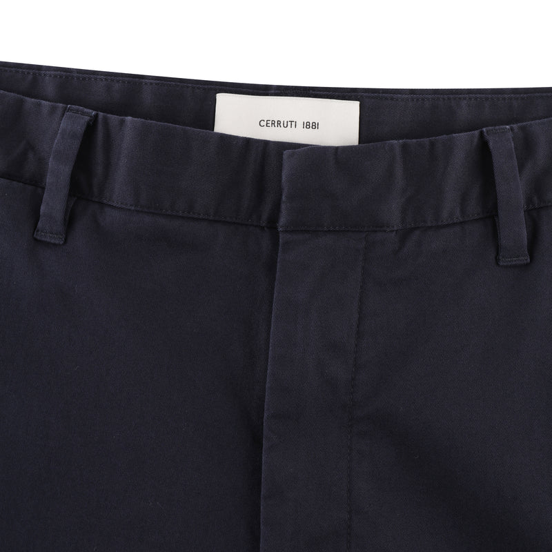 Straight-leg Cut Stretch-cotton Trousers